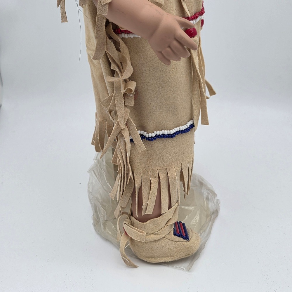 Vtg Hamilton‎ Collection Native American Doll Little Cloud 15" Tan Beaded Fringe - Picture 13 of 16
